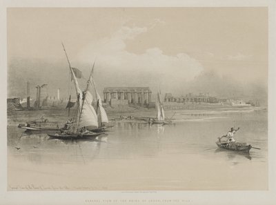 General View of the Ruins of Luxor, From the Nile by Louis Haghe