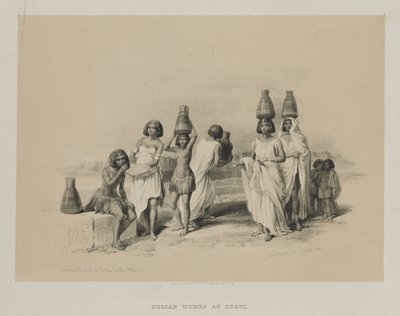 Egypt and Nubia, Volume I: Nubian Women at Kortie, on the Nile by Louis Haghe