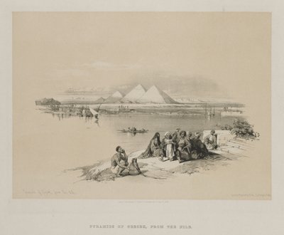 Pyramids of Geezeh, from the Nile by Louis Haghe