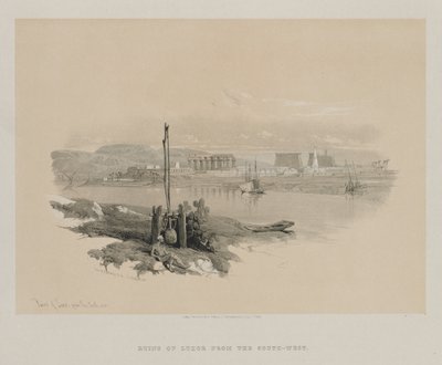 Egypt and Nubia, Volume I: Ruins of Luxor from the South-West, 1846 by Louis Haghe