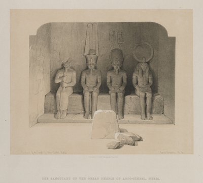 Egypt and Nubia, Volume I: Sanctuary of the Temple of Aboo-Simbel, Nubia by Louis Haghe