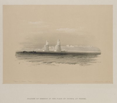 Egypt and Nubia, Volume I: Statues of Memnon, Thebes by Louis Haghe