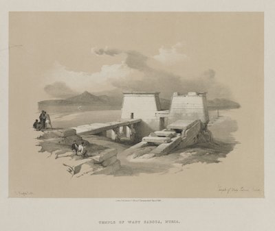Temple of Wady Saboua, Nubia by Louis Haghe
