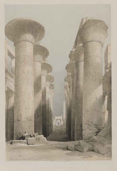 Thebes, Great Hall at Karnac by Louis Haghe