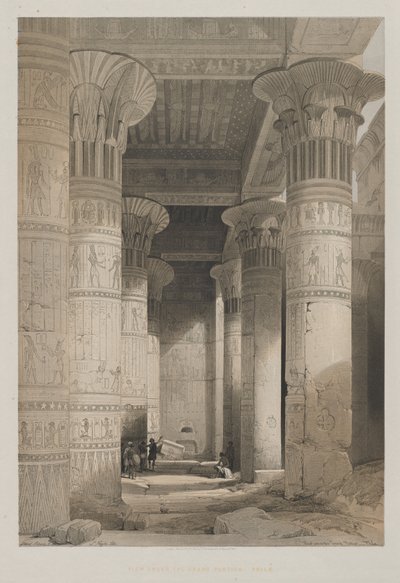 View Under the Grand Portico of the Temple, Philae by Louis Haghe