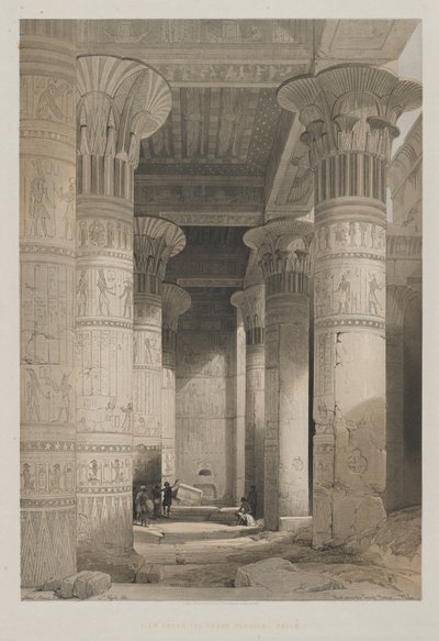 Egypt and Nubia, Volume I: View Under the Grand Portico of the Temple, Philae by Louis Haghe