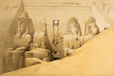 Front Elevation of the Great Temple of Abu Simbel, Nubia, Egypt, 1849 by Louis Haghe