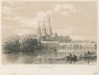 Lichfield Cathedral - South West View by Louis Haghe