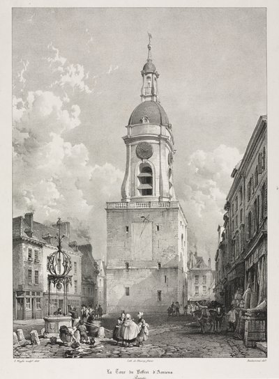 Picturesque and Romantic Travels in Old France, Picardie: The Belfry Tower of Amiens by Louis Haghe
