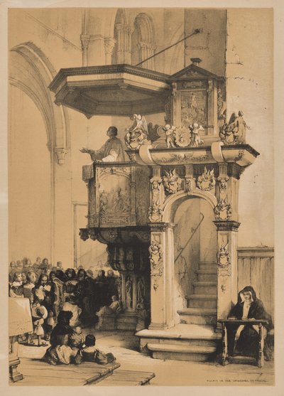 Sketches in Belgium and Germany, First Series, Pulpit in the Cathedral of Treves by Louis Haghe