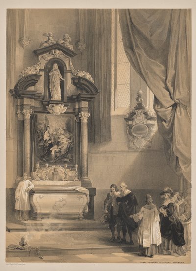 Sketches in Belgium and Germany, Second Series: No. 26 - Tomb of Rubens, St. Jacques, Antwerp by Louis Haghe