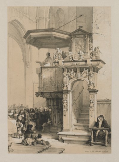 Sketches in Belgium and Germany, Volume I: Pulpit in the Cathedral of Treves, 1840 by Louis Haghe