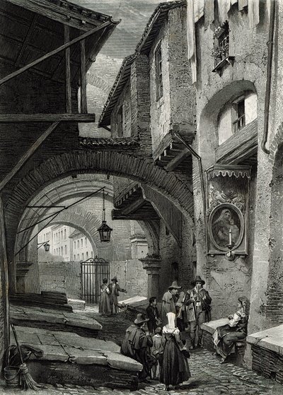The Ghetto, Rome, Engraved by S.V. Hunt, Cassell and Company by Louis Haghe