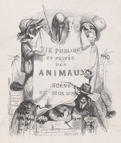 Private and Public Life of Animals, Scenes of Customs, ca. 1837-47 by Louis Henri Brévière