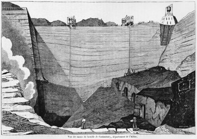 The Coal Mine at Commentry, Illustration from Le Magasin Pittoresque, 1835 by Louis Henri Brévière