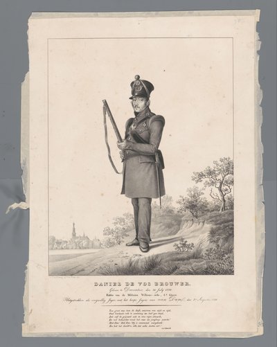 Daniel de Vos Brouwer. Born in Deventer, 30 July 1770. Knight of the Military Order of William, 4th Class. Volunteered as a Hunter with the Corps of Hunters of Van Dam, 2 August 1831 by Louis Henri de Fontenay