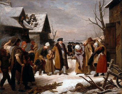 Louis XVI Distributing Alms to the Poor of Versailles during the Winter of 1788 by Louise Marie Jeanne Hersent