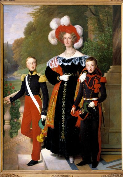 Queen Marie-Amelie and Two of Her Sons by Louis Hersent