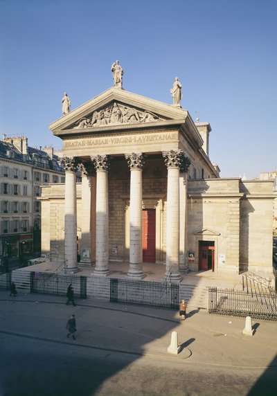 Facade of the Church of Notre-Dame de Lorette, built 1823-36 by Louis Hippolyte Lebas