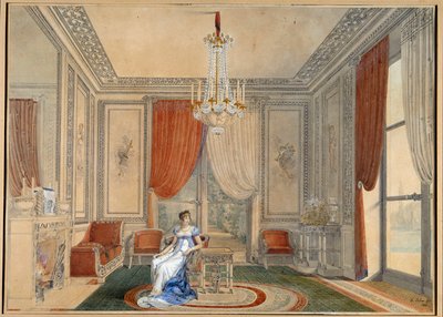 View of the Silver Salon at the Elysee Palace in the Time of Caroline and Joachim Murat by Louis Hippolyte Lebas