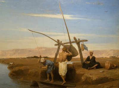A Shadouf in Upper Egypt by Louis Hippolyte Mouchot
