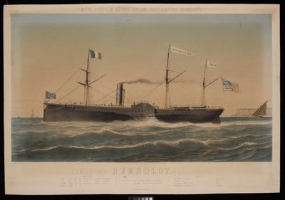 New York & Havre Steam Navigation Company U.S. Mail Steamship Humboldt, D Lines, Commander by Louis Honore Gamain