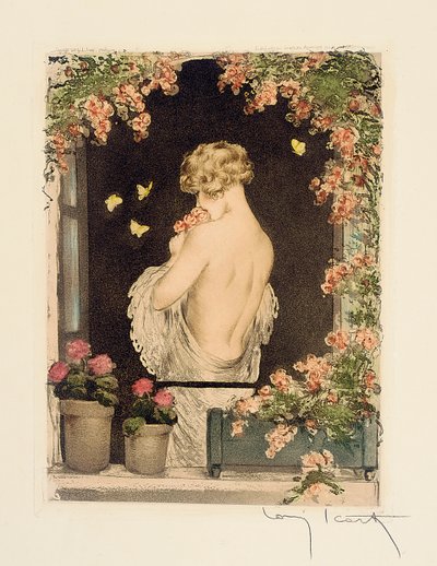 The Four Seasons: Summer, c.1928 (hand-coloured drypoint & aquatint) by Louis Icart