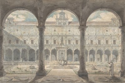 Cloister of the Certosa di San Martino, Naples by Louis Jean Desprez