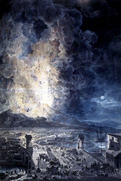 Eruption of the Vesuvius in Naples by Louis Jean Desprez