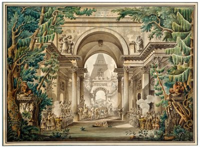 Procession in a Temple. Set Design for a Theatre Play by Louis Jean Desprez