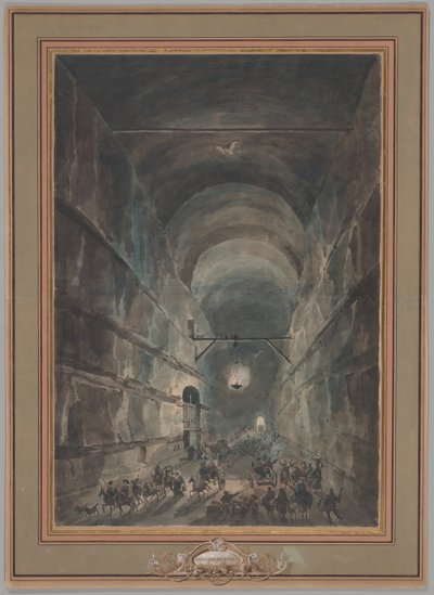 The Grotto of Posillipo by Louis Jean Desprez