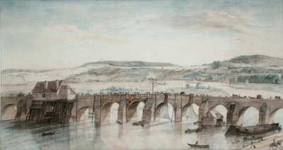 The Two Bridges (Saint-Cloud and Sevres) by Louis Jean Desprez