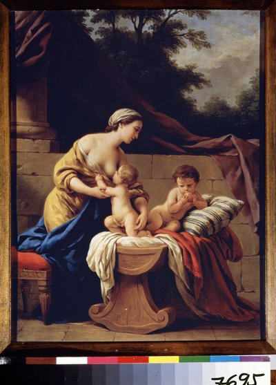 Mother and Children. Allegory of Charity by Louis Jean Francois I Lagrenee