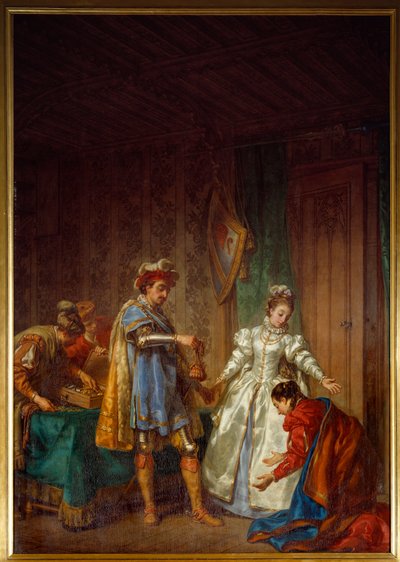 The Continence of Bayard by Louis Jean Jacques Durameau