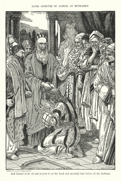 David anointed by Samuel at Bethlehem by Louis John Rhead