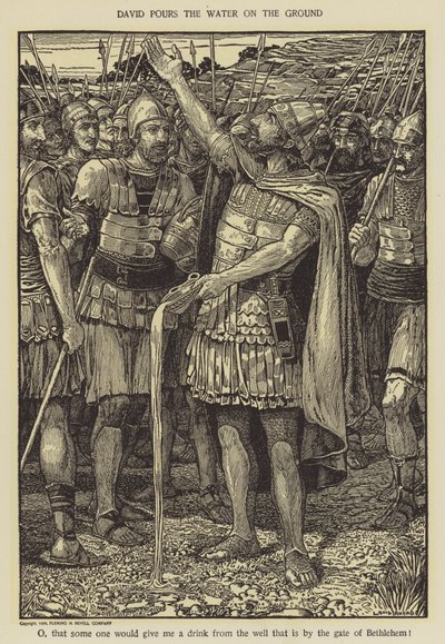 David pours the water on the ground by Louis John Rhead