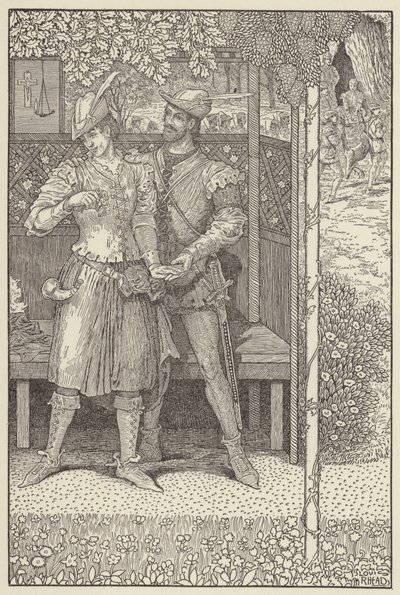 Robin Hood and Marian in their bower by Louis John Rhead