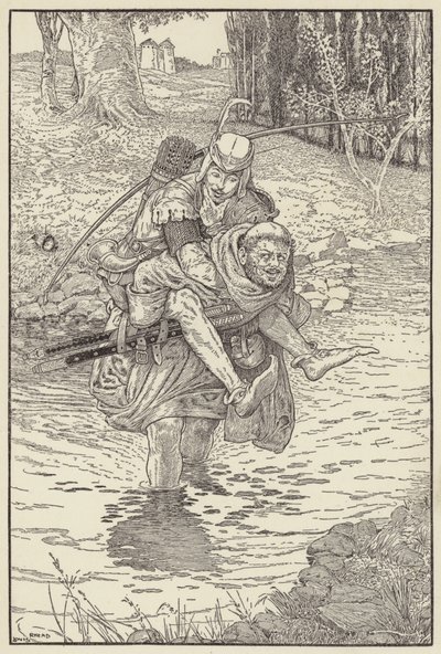 The Friar Took Robin on His Back by Louis John Rhead