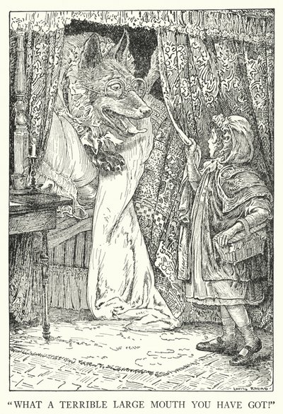"What a terrible large mouth you have got!" by Louis John Rhead