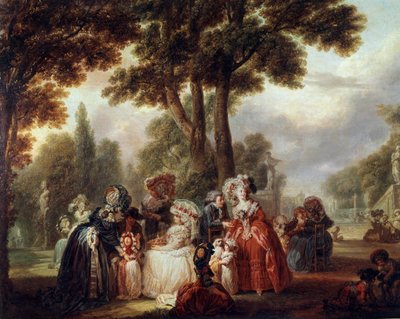 Reunion of Nobles in a Garden by Louis Joseph  Watteau