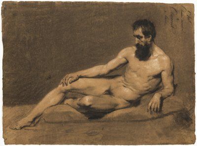 Reclining Male Nude by Louis Joseph Cesar Ducornet