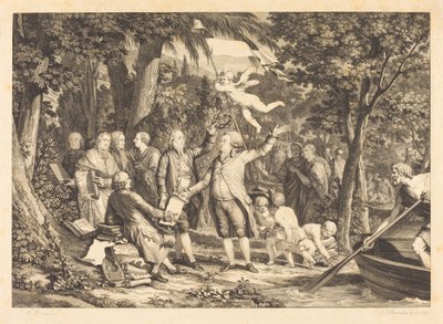 Mirabeau Arrives at the Champs-Élysées by Louis Joseph Masquelier after Jean Michel Moreau