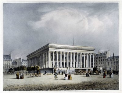 Bourse et Tribunal du Commerce (Lithography by Arnout) by Louis Jules Arnout