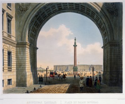 The Palace Square, View from the Arch of the Main Army Headquarter by Louis Jules Arnout