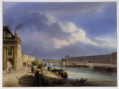 Carrousel Bridge and the great gallery of the Louvre - in 