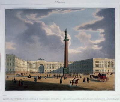 The Alexander Column. View from the Main Army Headquarters by Louis Jules Arnout