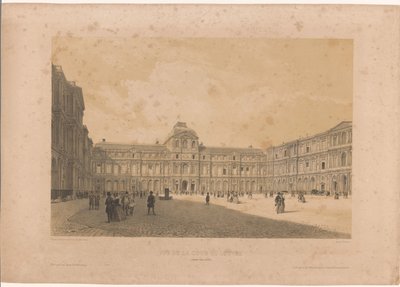 View of the Courtyard (Cour Carrée) of the Louvre (Vue de la Cour du Louvre, Grand Views of Paris) by Louis Jules Arnout