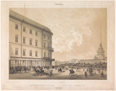 View of the Admiralty Square in Saint Petersburg by Louis Julien Jacottet