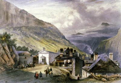 The village of Eaux chaudes, c.1850 by Louis Julien Jacottet