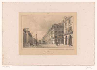 View of Rue de Rivoli (Views in and around Paris) by Louis Julien Jacottet